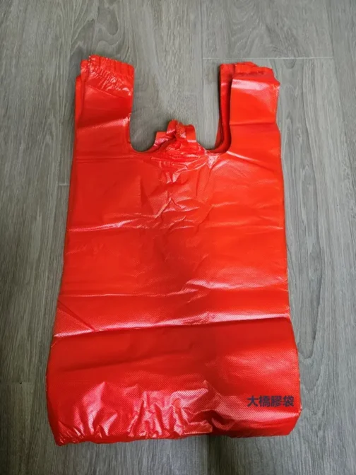 12吋背心膠袋(紅色)(1,000個)